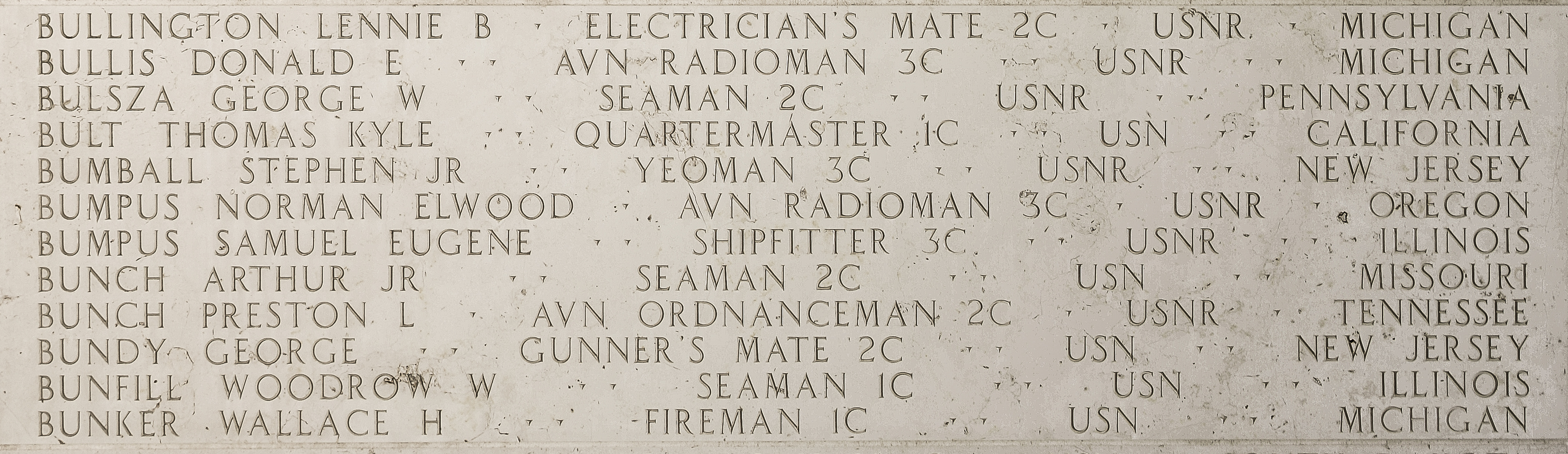 Stephen  Bumball, Yeoman Third Class